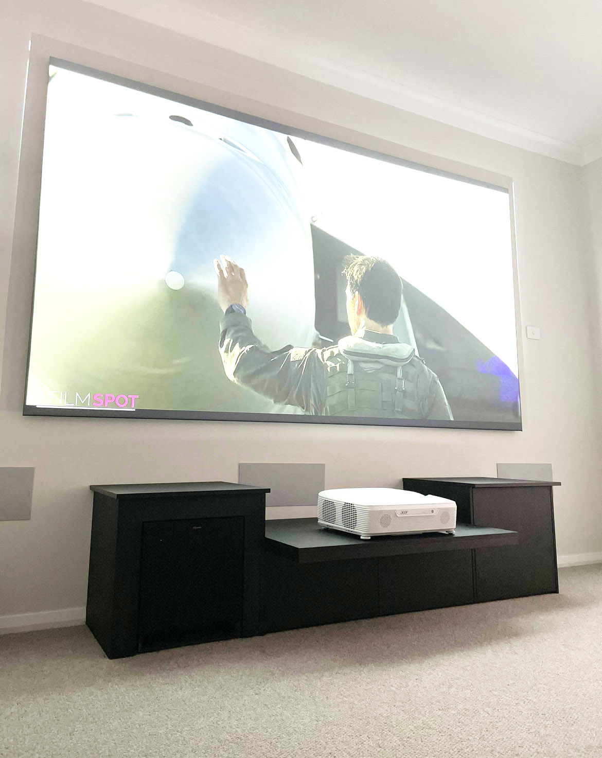 Custom entertainment unit and shelving